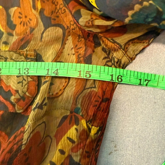 Lucky Brand Sheer Paisley Blouse - Picture 4 of 5